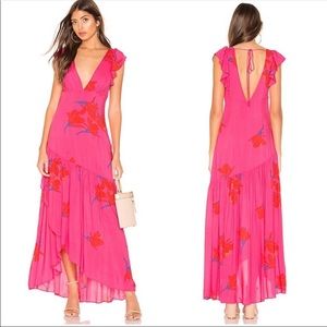 Free people she’s a waterfall maxi dress in hibiscus